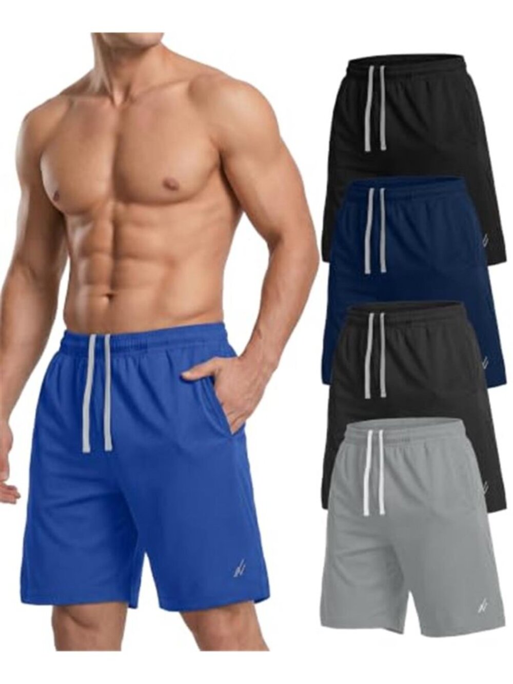 Men’s Athletic Shorts 5-Pack – Breathable Stretch Workout & Running Shorts